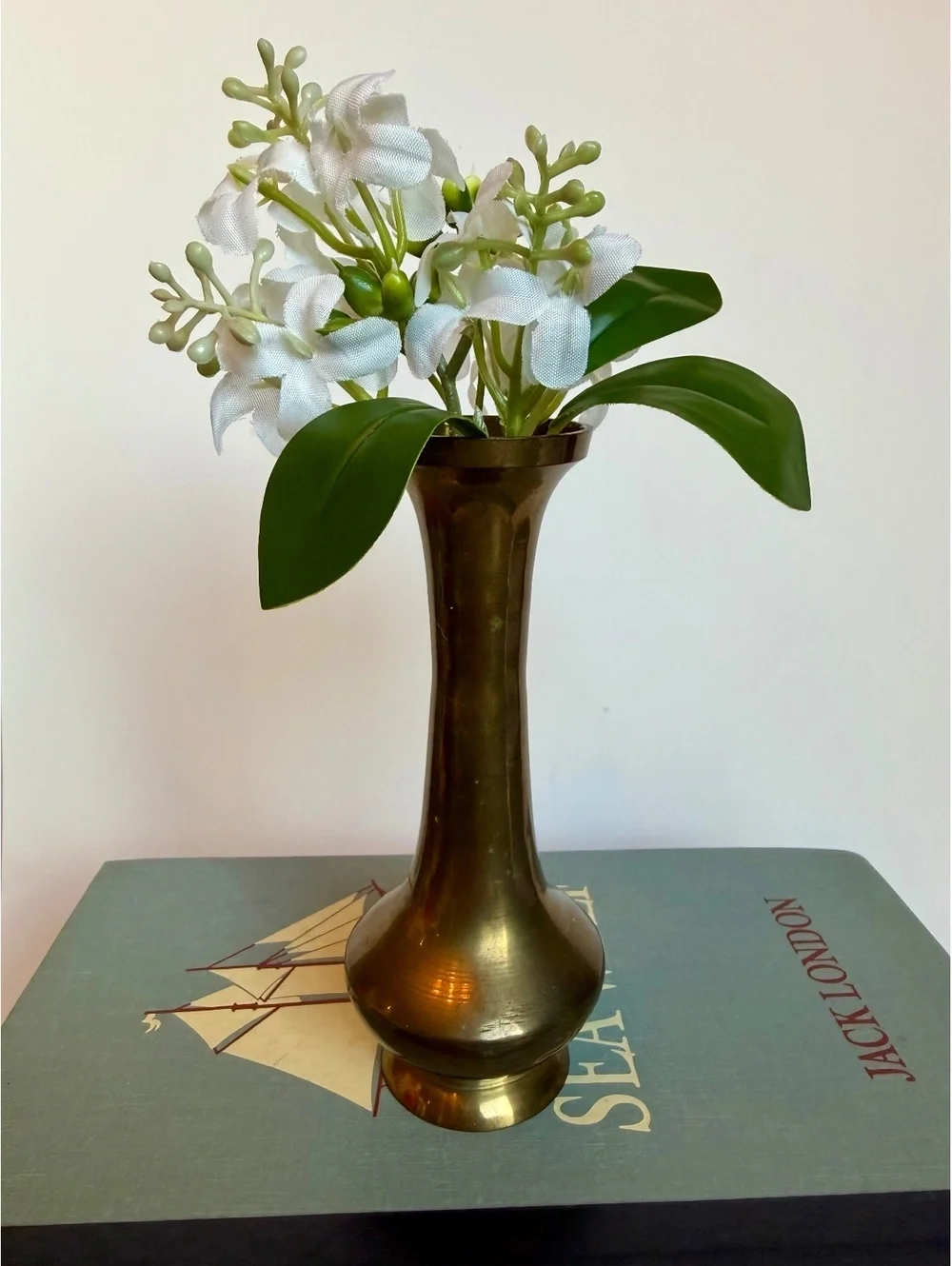Vintage Solid Brass Bud Vase 5.5” Made in India Enesco Gold Brass Boho Decor